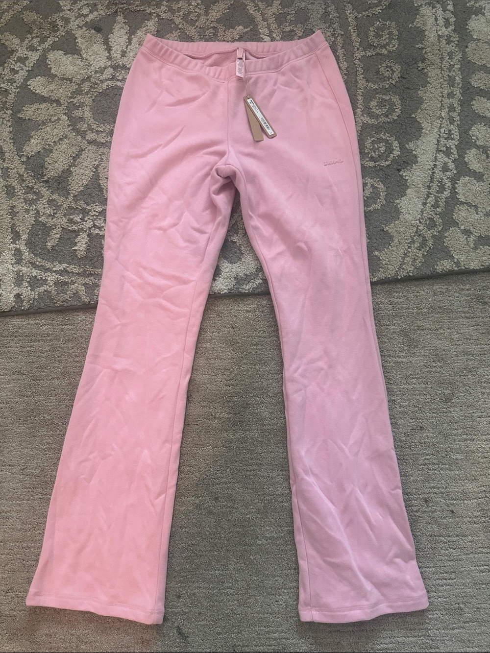 SKIMS Pink Fleece Bootcut Joggers